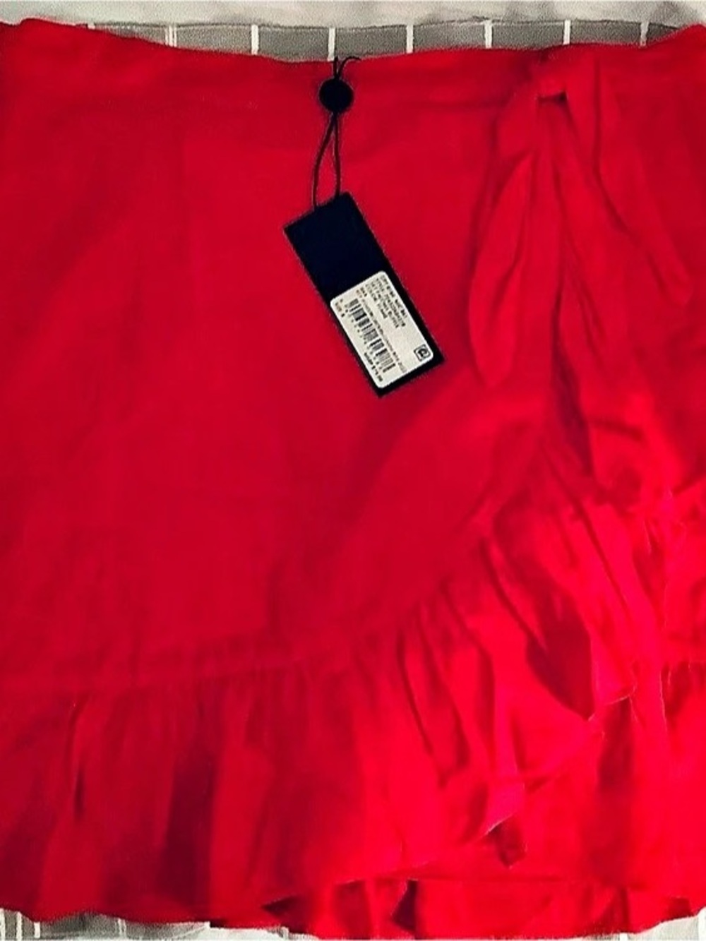 Red Ruffle Mini Skirt NWT